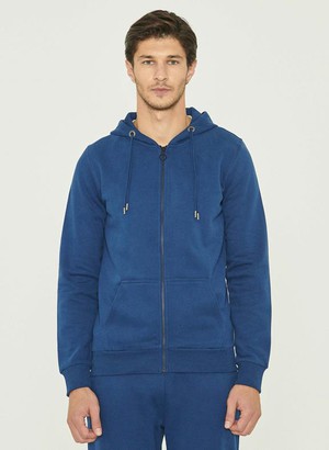 Hooded Sweat Jacket Organic Cotton Navy from Shop Like You Give a Damn