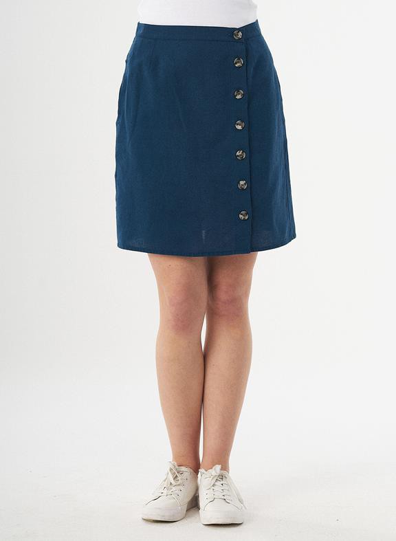 Mini Skirt Buttons Navy from Shop Like You Give a Damn