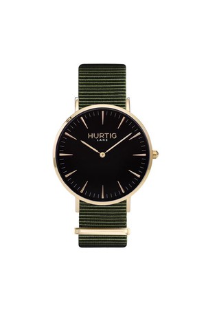 Montezuma Nylon Watch Gold, Black & Olive Green from Shop Like You Give a Damn