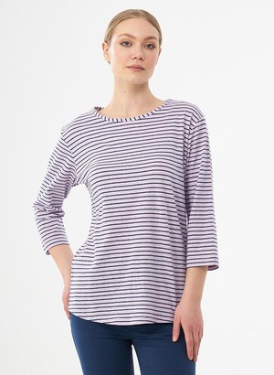 Striped Top 3/4 Sleeves Lavender from Shop Like You Give a Damn