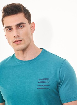 T-Shirt Fish Print Blue from Shop Like You Give a Damn