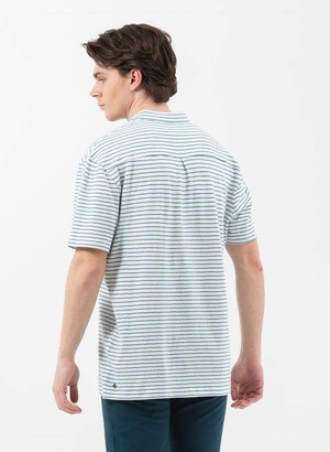 Striped Polo White/Blue from Shop Like You Give a Damn