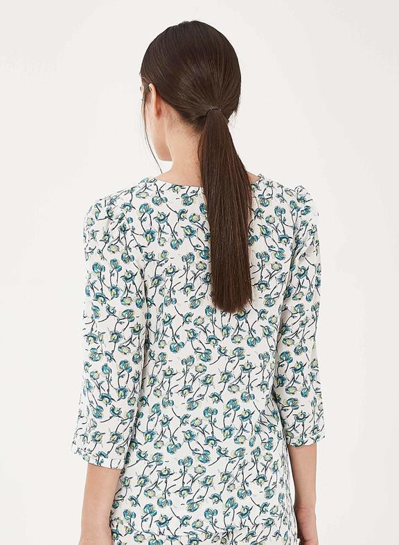 Blouse Flowers Green Blue from Shop Like You Give a Damn