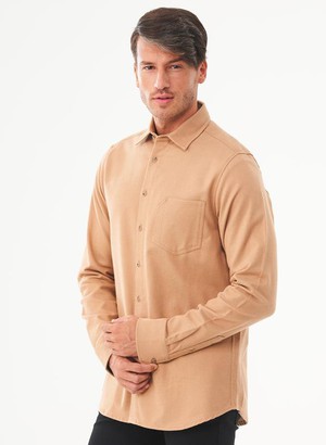 Shirt Twill Light Brown from Shop Like You Give a Damn