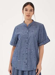 Blouse Denim Look Blue via Shop Like You Give a Damn