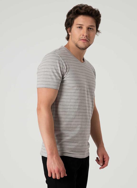 Striped V-Neck T-Shirt from Shop Like You Give a Damn