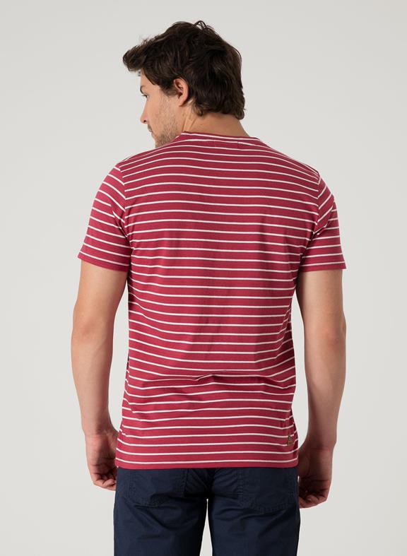 T-Shirt V-Neck Striped Red from Shop Like You Give a Damn