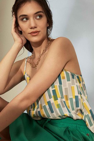 Spaghetti Straps Top Yellow Blue from Shop Like You Give a Damn