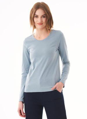 Shirt Long Sleeves Organic Cotton Blue from Shop Like You Give a Damn