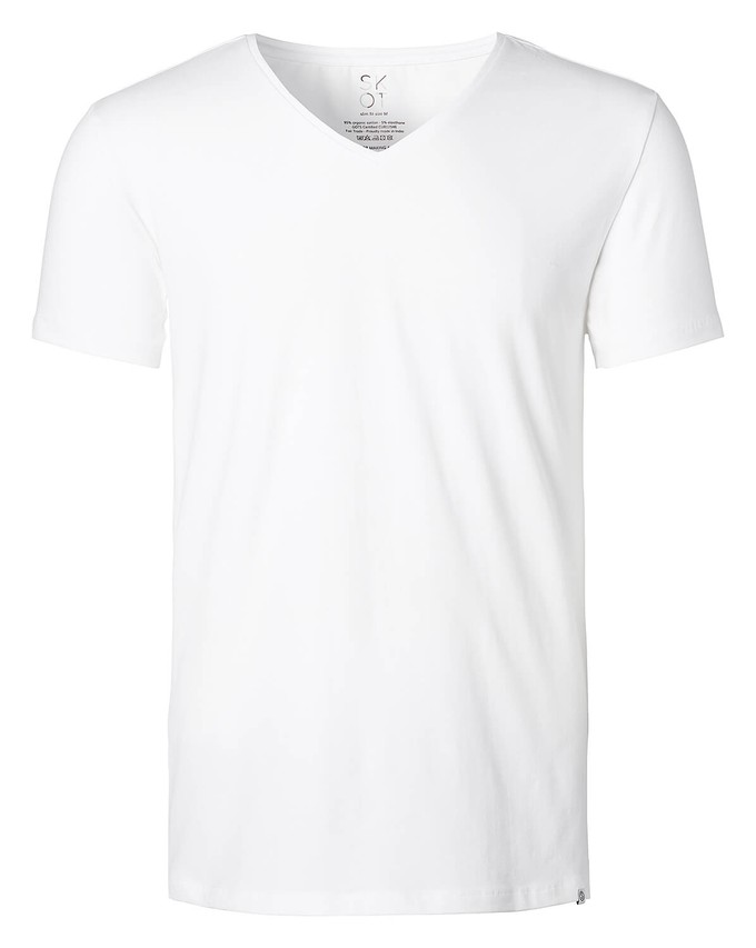 T-Shirt White V-neck Men | 2-pack | Slim Fit from SKOT