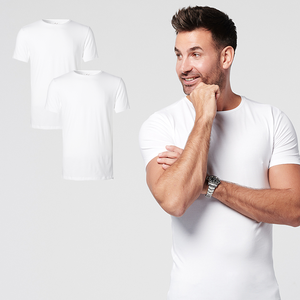 T-shirt White Round Neck Men | 2-pack | Slim Fit from SKOT