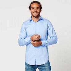 Shirt - Slim Fit Sleeve Lenght 7 - Circular Blue via SKOT