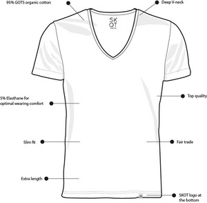 T-shirt Black V-neck Men | 2-pack | Slim Fit from SKOT