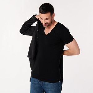 T-shirt Black Deep V-neck Men | 2-pack | Slim Fit from SKOT