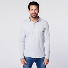 Longsleeve Polo - Grey Melange via SKOT