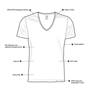 T-Shirt White V-neck Men | 2-pack | Slim Fit from SKOT