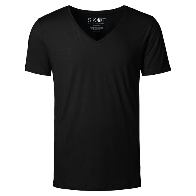 T-shirt Black Deep V-neck Men | 2-pack | Slim Fit from SKOT