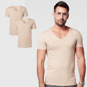 Basic T-shirt Invisible Deep V-neck Men | 2-pack from SKOT