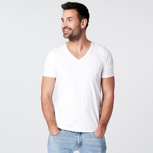 T-Shirt White V-neck Men | 2-pack | Slim Fit from SKOT