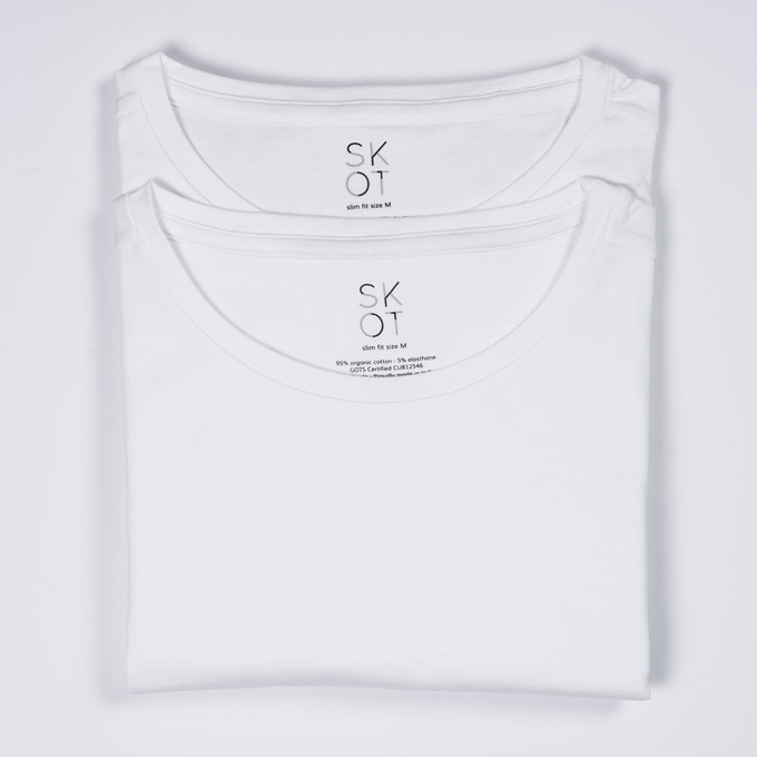 T-shirt White Round Neck Men | 2-pack | Slim Fit from SKOT
