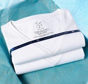 T-Shirt White V-neck Men | 2-pack | Slim Fit from SKOT