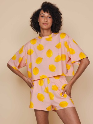 Lemon Cropped T-shirt and Shorts set Women from SNURK