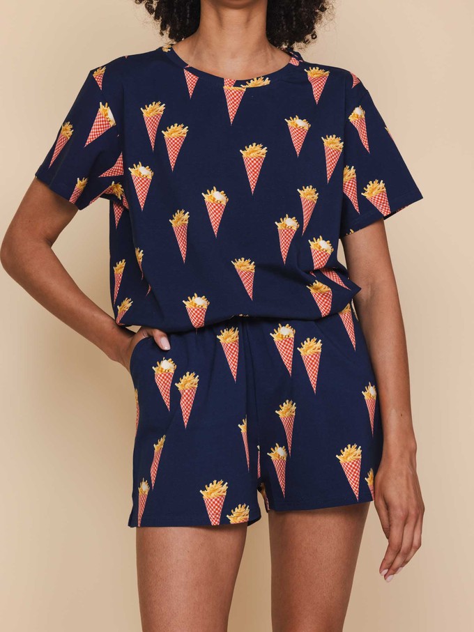 Fries Navy T-shirt and Shorts set Women from SNURK