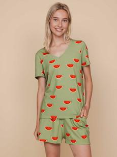 Watermelon V-Neck T-shirt and Shorts set Women via SNURK
