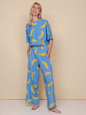 Banana Blue Cropped T-shirt and Wide pants set Women from SNURK