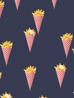 Fries Navy T-shirt and Bikershorts set Women from SNURK