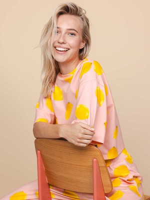 Lemon Cropped T-shirt and Wide pants set Women from SNURK