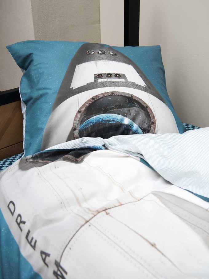 Rocket Blue pillowcase from SNURK