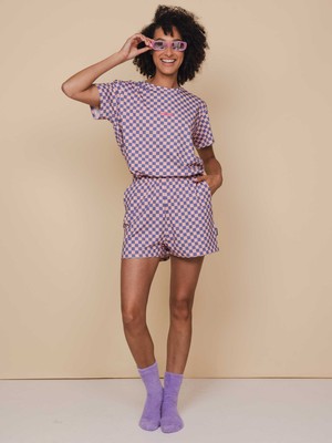 Check T-shirt and Shorts set Women from SNURK