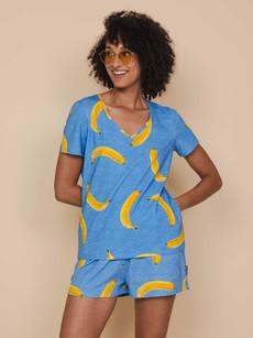 Banana Blue V-Neck T-shirt and Shorts set Women via SNURK