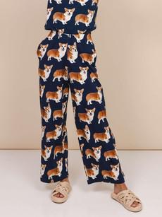 Corgi Navy Wide Pants Women via SNURK