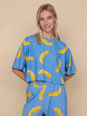 Banana Blue Cropped T-shirt and Wide pants set Women from SNURK
