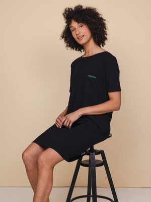 Black T-shirt Dress Dames from SNURK