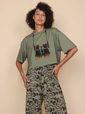 Binoculars Cropped T-shirt and Wide pants set Women from SNURK