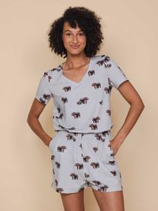 Hippos V-Neck T-shirt and Shorts set Women via SNURK