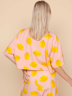 Lemon Cropped T-shirt and Wide pants set Women from SNURK
