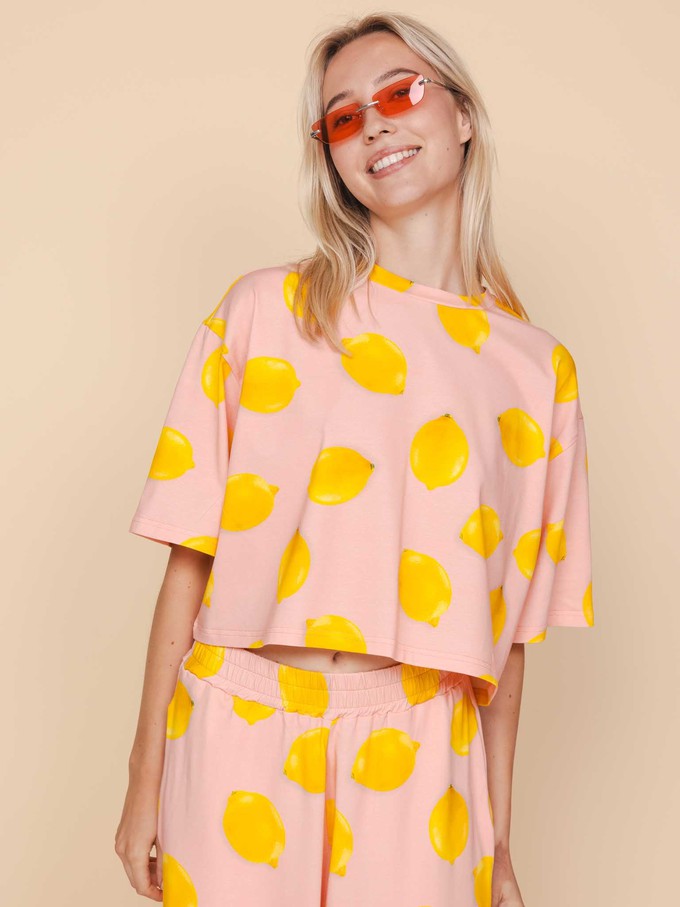 Lemon Cropped T-shirt and Wide pants set Women from SNURK