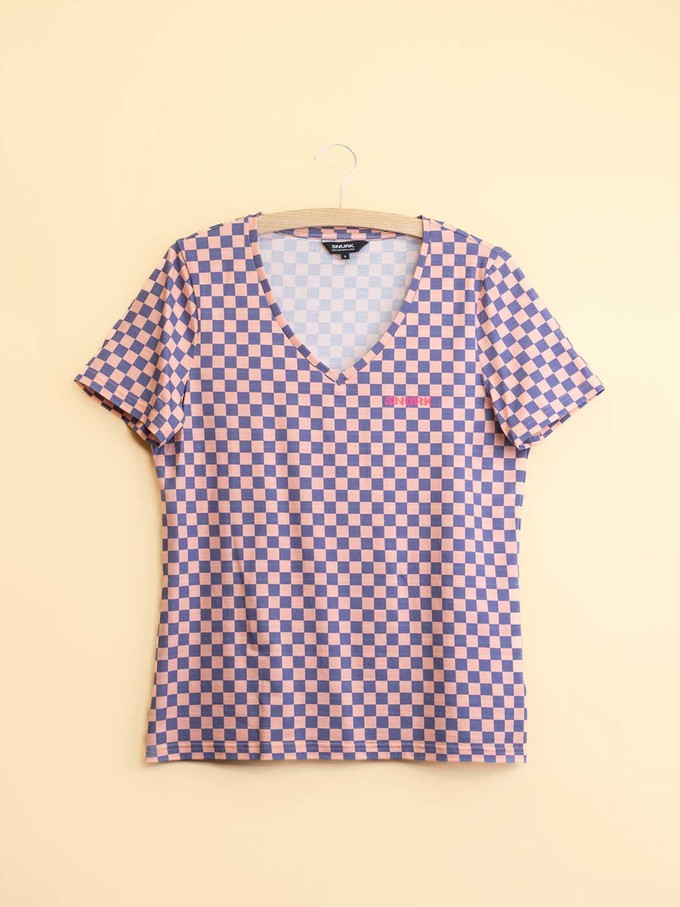Check V-Neck T-shirt and Shorts set Women from SNURK