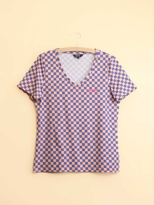 Check V-Neck T-shirt and Shorts set Women from SNURK