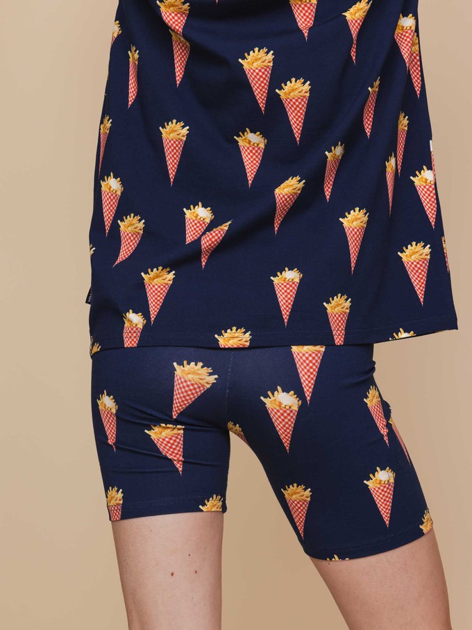 Fries Navy T-shirt and Bikershorts set Women from SNURK