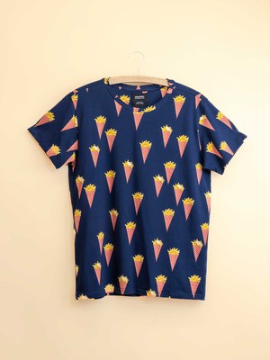 Fries Navy T-shirt and Bikershorts set Women from SNURK