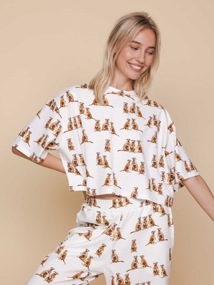 Meerkats Cropped T-shirt and Wide pants set Women from SNURK