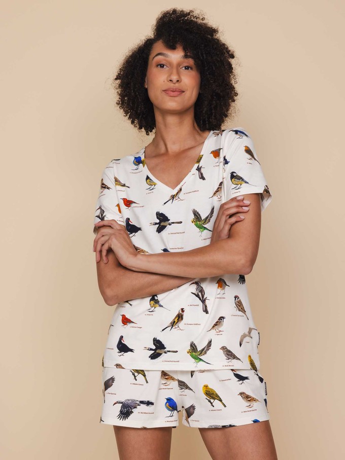 Bird Watching V-Neck T-shirt and Shorts set Women from SNURK