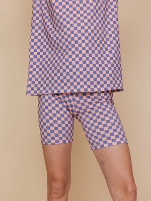 Check T-shirt and Bikershorts set Women from SNURK