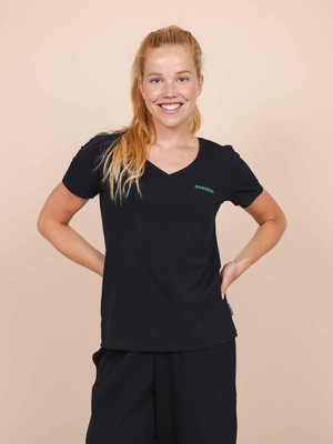 Black T-shirt v-neck Women from SNURK