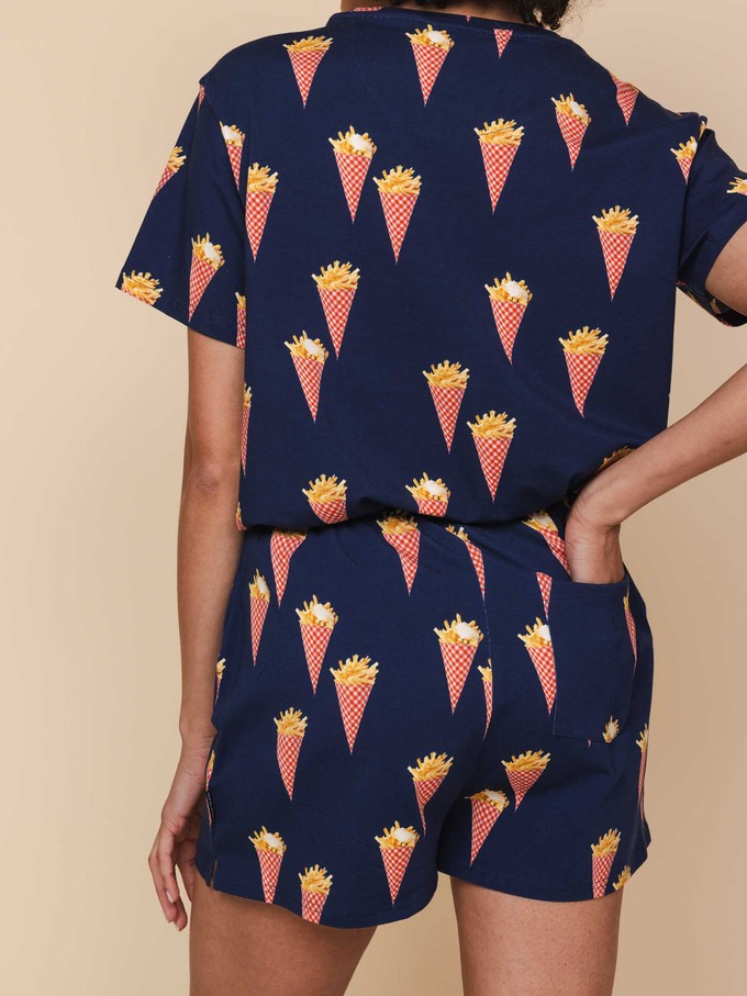 Fries Navy T-shirt and Shorts set Women from SNURK